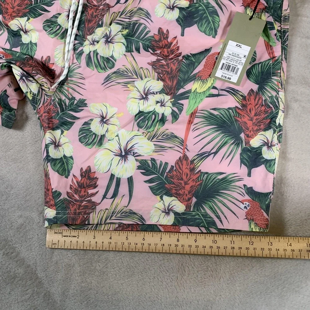 Goodfellow & Co Swim Trunks Mens 2XL Parrot Floral Stretch 7